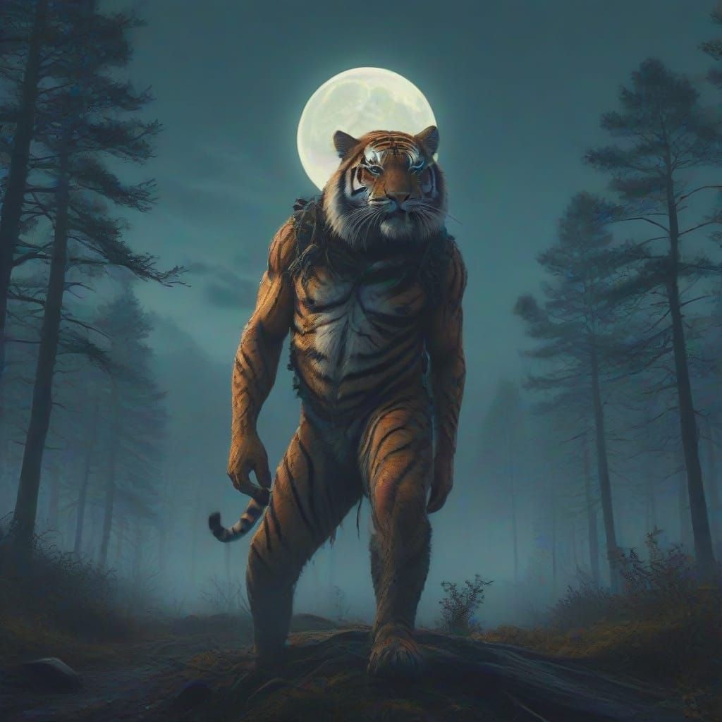 Tiger in Midnight Mists, Moonlit Cigarette Break