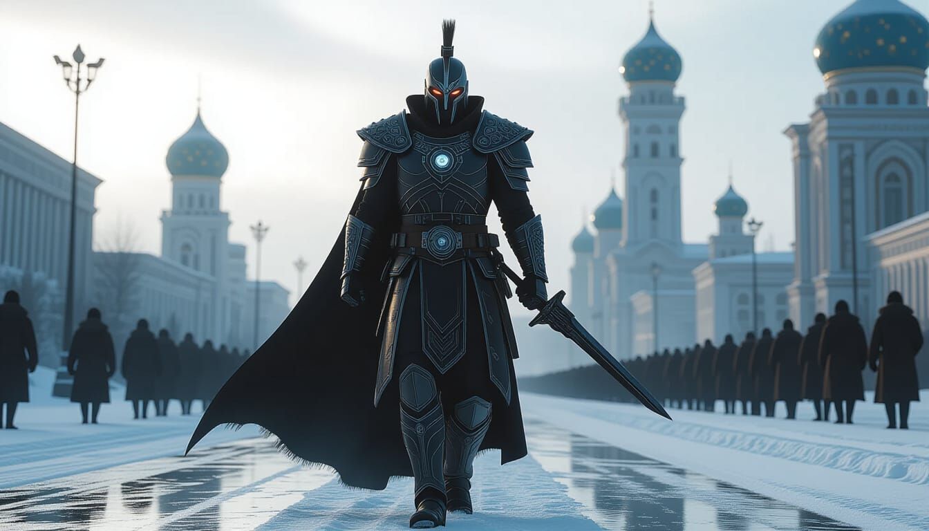 Tengri Superhero in Astana: Hyperrealistic Concept Art