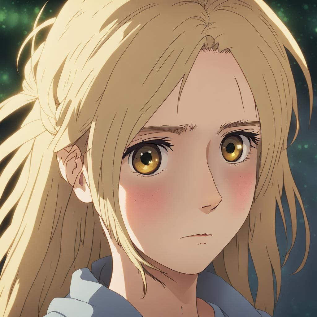 Anime Style Portrait of a Blonde Woman