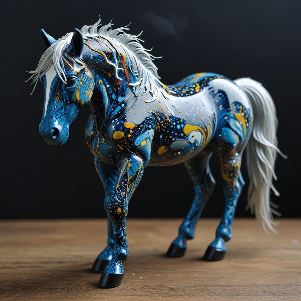 Miniature Horse Nose in Abstract Expressionist Style