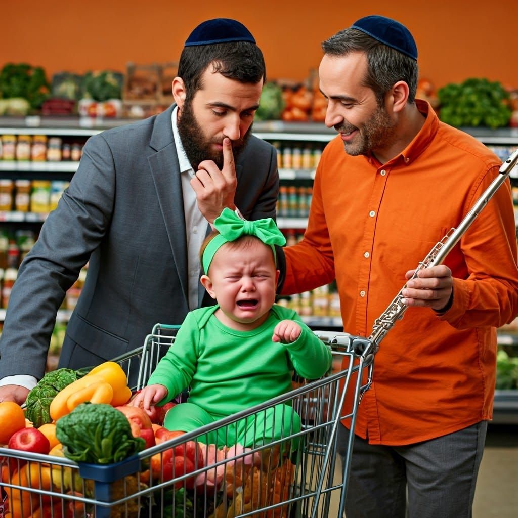 Baby's Supermarket Meltdown: A Hyperrealistic Digital Art Pi...