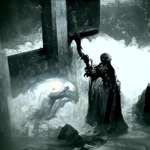 Dark Souls Forging in Engraving Style