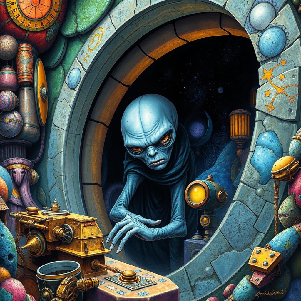 Stargate Portal to Abydos in a Surreal, Psychedelic Landscap...