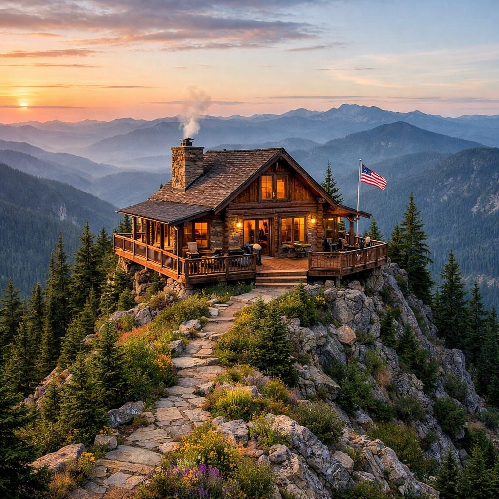 Secluded Cabin Atop Wooded Mountain
