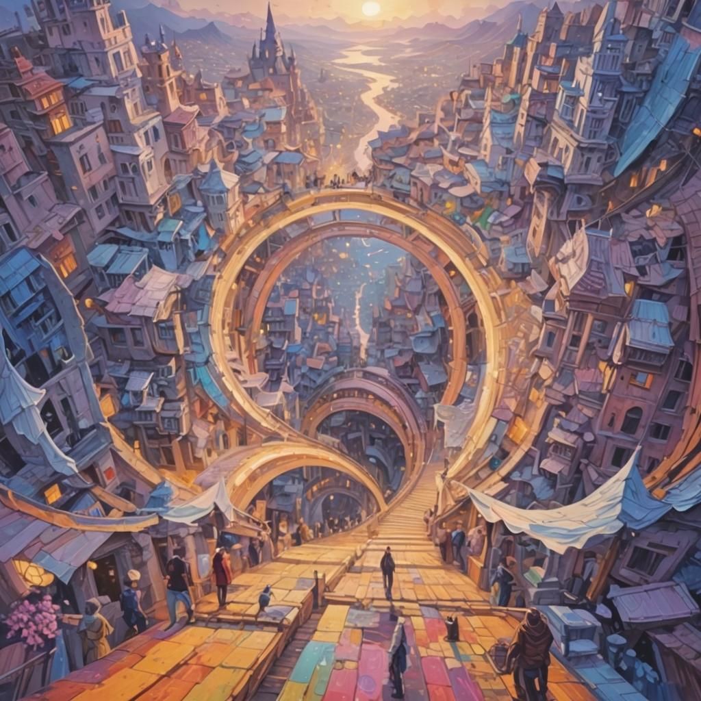 Hyperdetailed Evening Scene with Unique Perspective