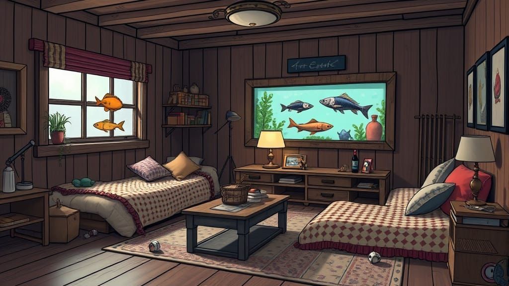 Contrasting Rooms with Aquatic and Terrestrial Themes