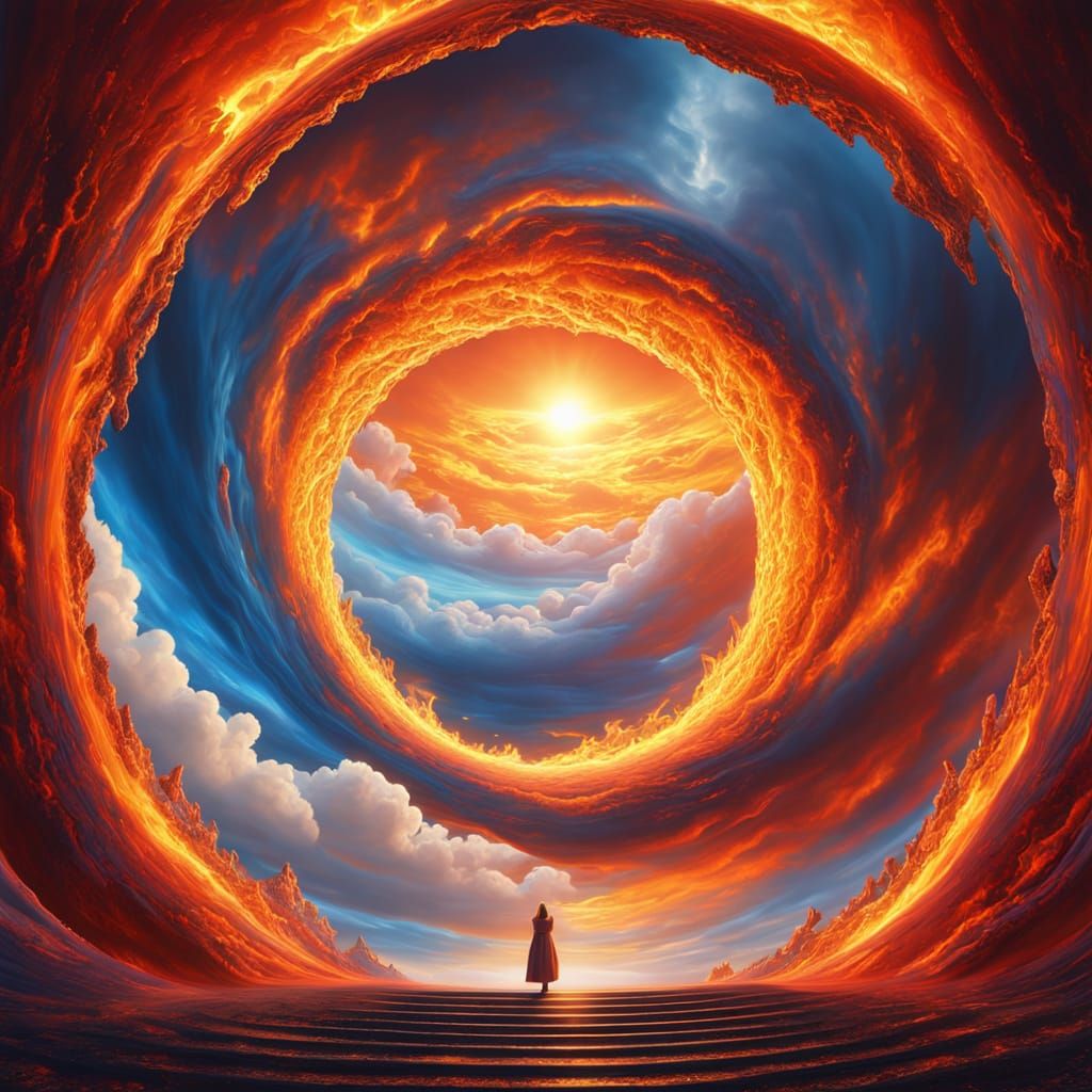 Surreal Portal Connects Heaven and Hell