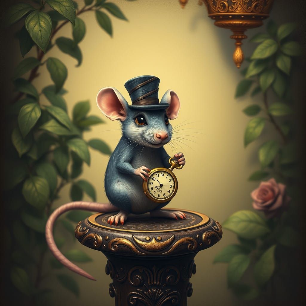 Whimsical Rat in Fantastical Realism Style