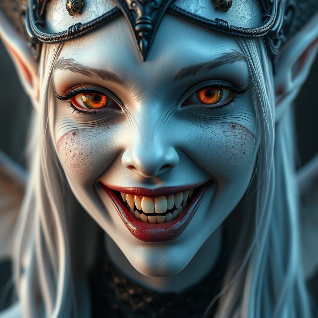 Ethereal Dark Faery Beckons in Hyper-Realistic Portraiture