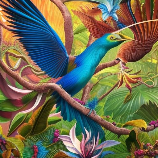 Birds of Paradise: 3D Rococo Portrait