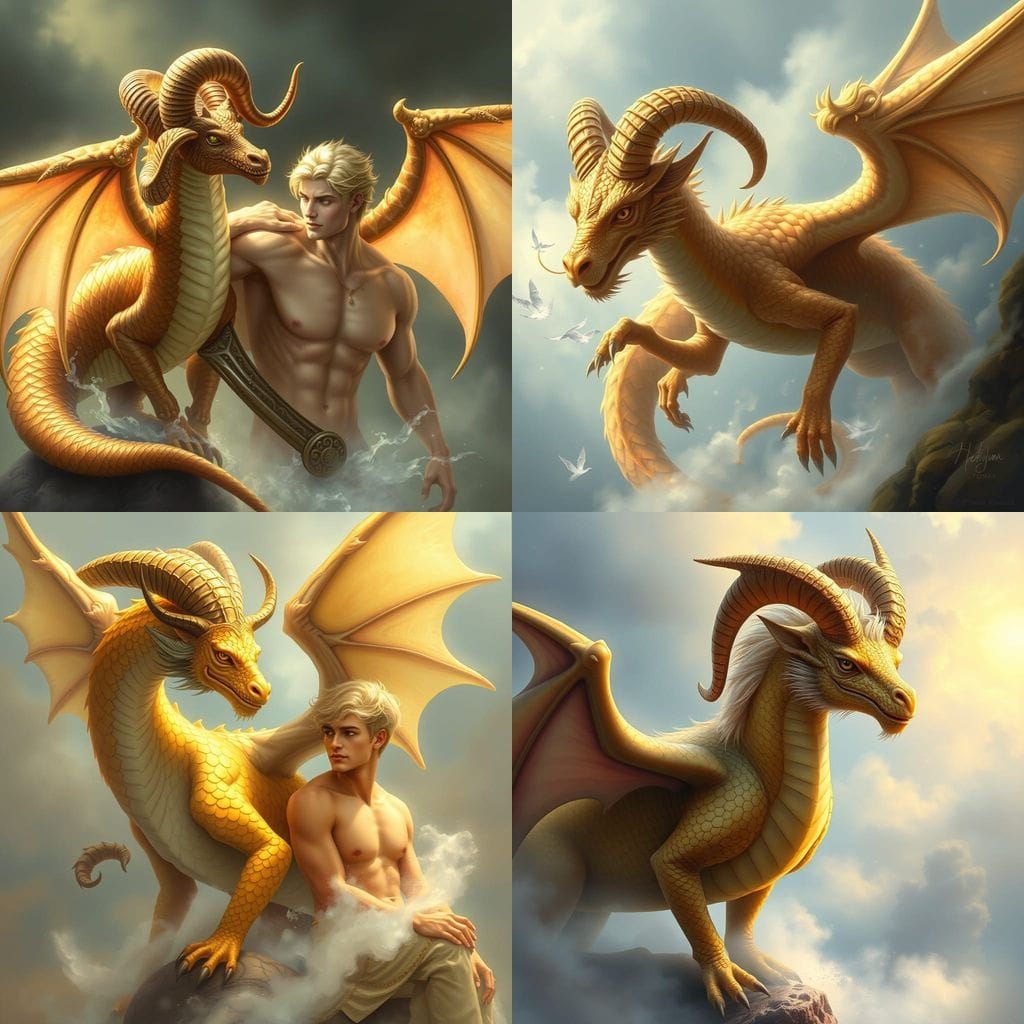 Surreal Fantasy Figure Transforms into Handsome Man with Blo...