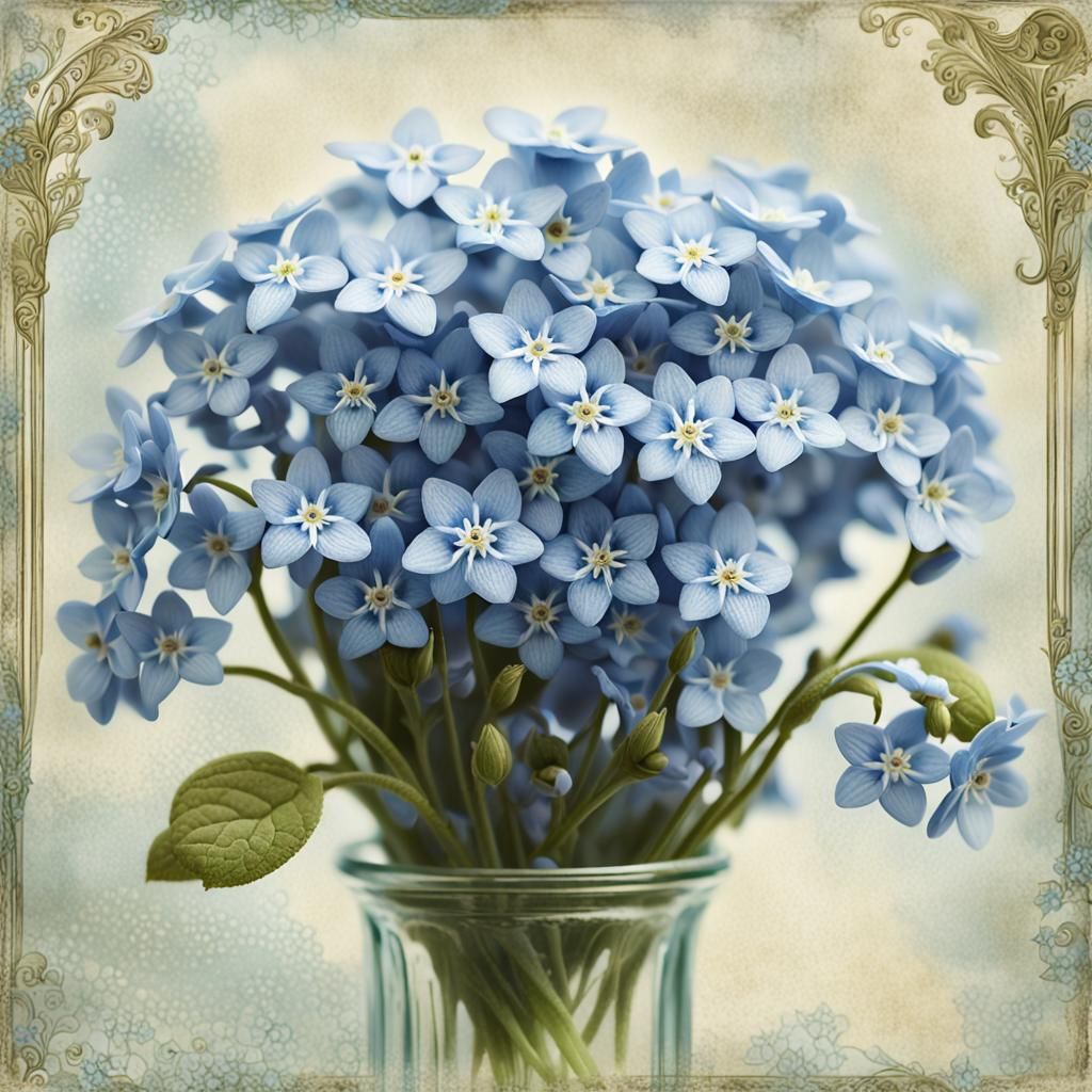 Forget-Me-Not Bouquet in Pastel Colors