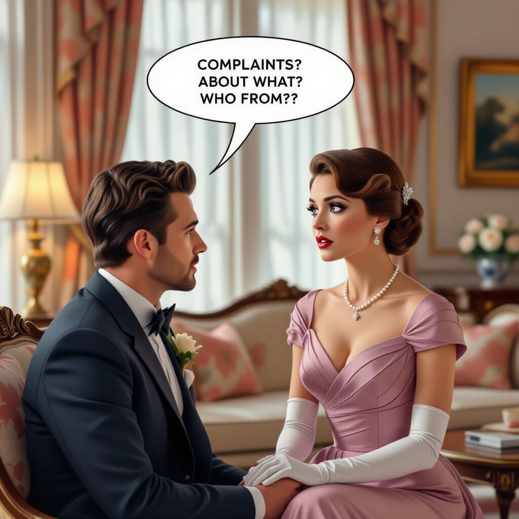 Stunned Woman in Luxurious Living Room