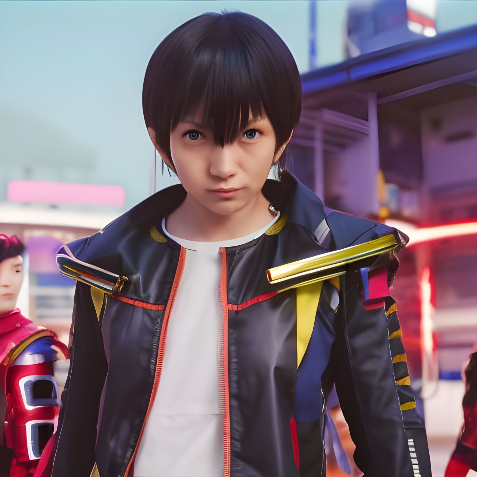 Kousoku Sentai Turboranger in Cyberpunk Anime Style