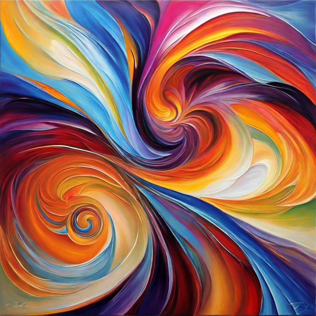 Vibrant Abstract Masterpiece in Romantic Style