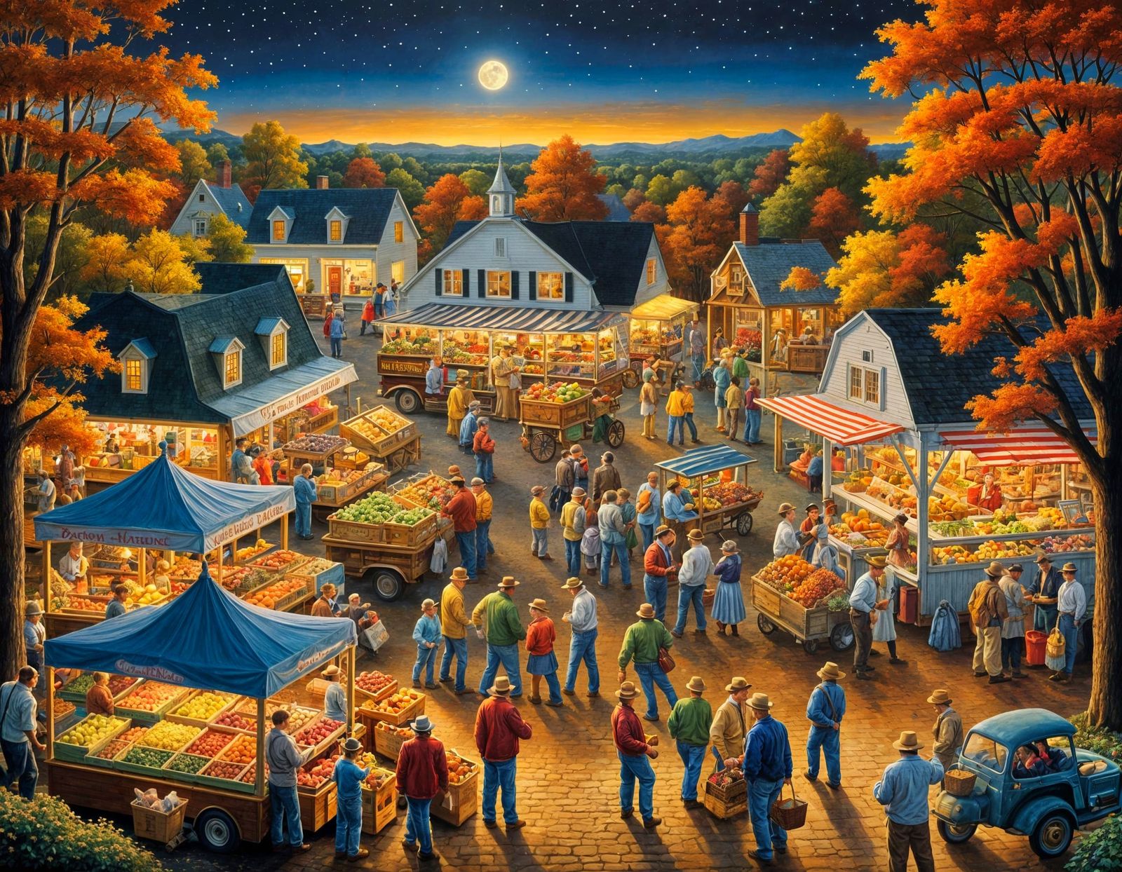 Rustic Autumn Night Farmers Market in New Jersey Pinelands