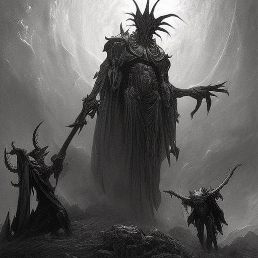 Mordekaiser and Aatrox Horror Illustration