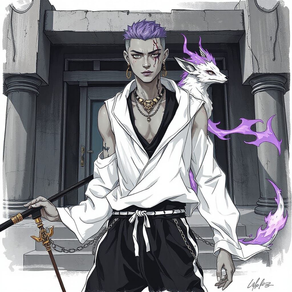 Spirit Being Character Design in Sketch Style