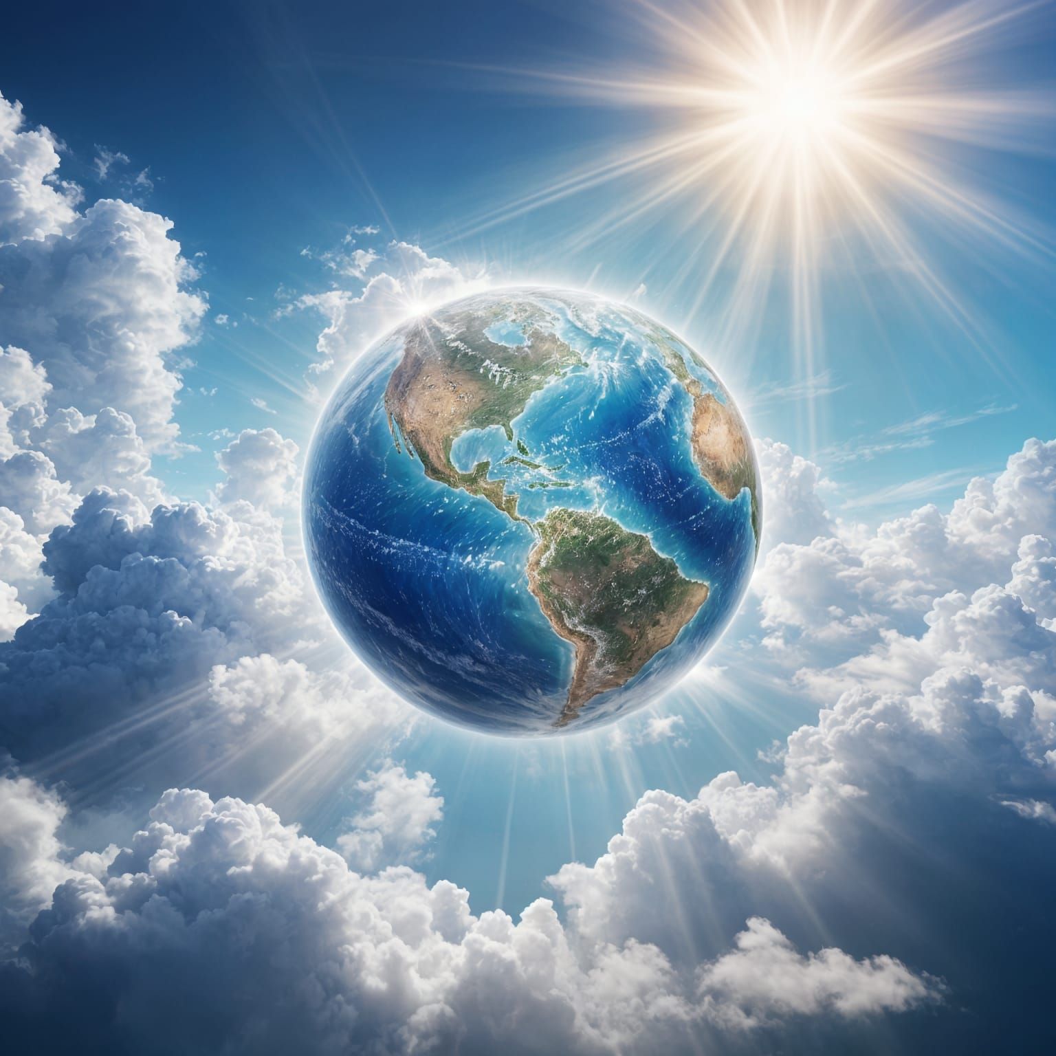 Ethereal Globe Bathed in Heavenly Light