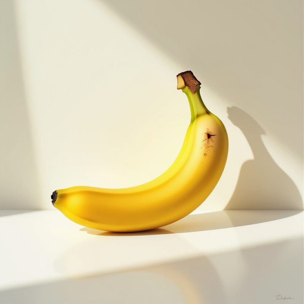 Hyperrealistic Banana Still Life in Warm Light