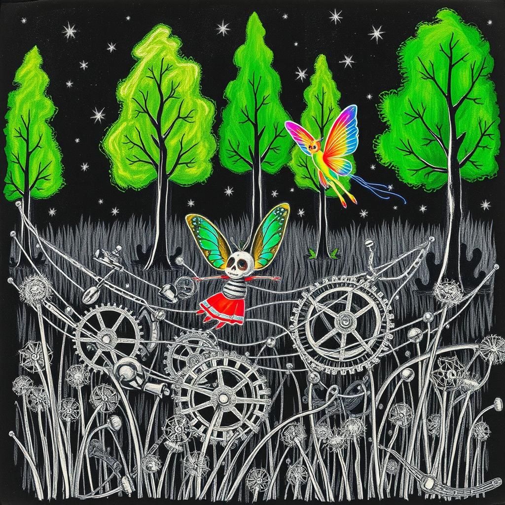 surreal autumn  Halloween , highly  detailed  drawing  a   s...