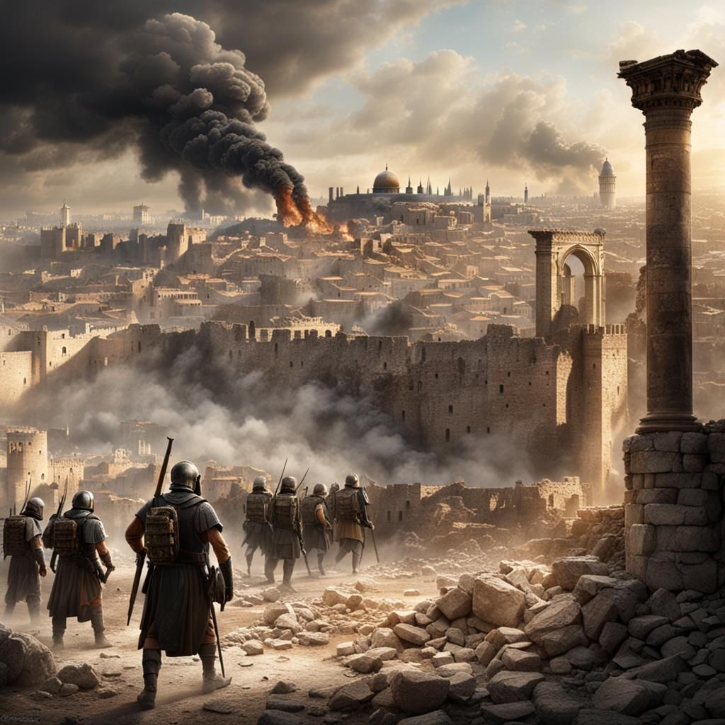 Jerusalem Ruins with Roman Soldiers: Matte Painting