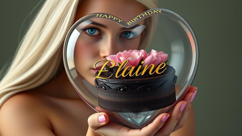 Happy Birthday Elaine Heart and Cake!