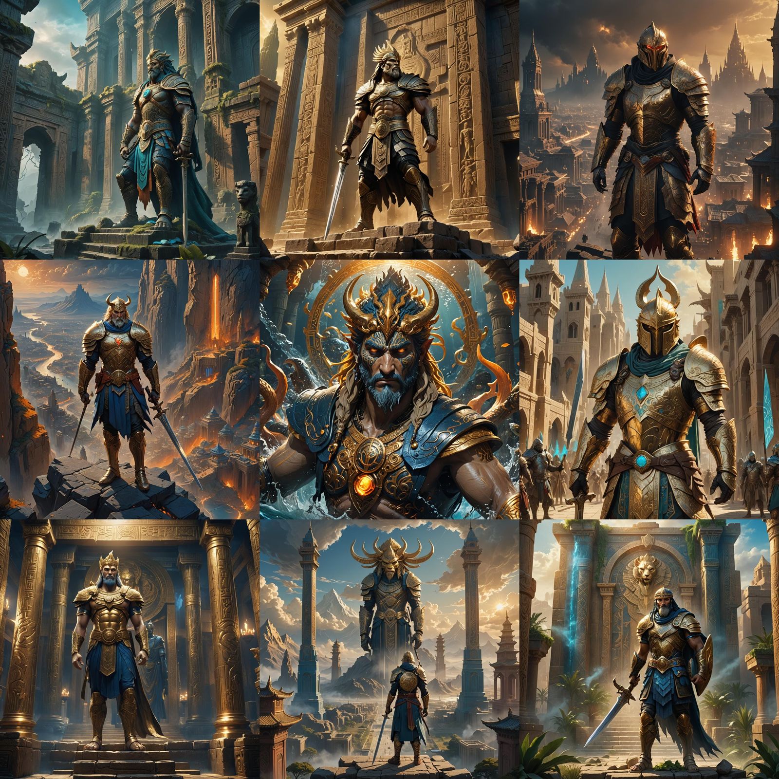 Epic Gilgamesh Fantasy Concept Art in 8K