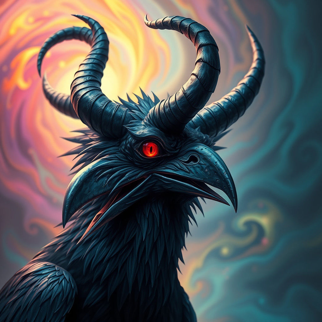 Majestic Crow Demon in Astral Void