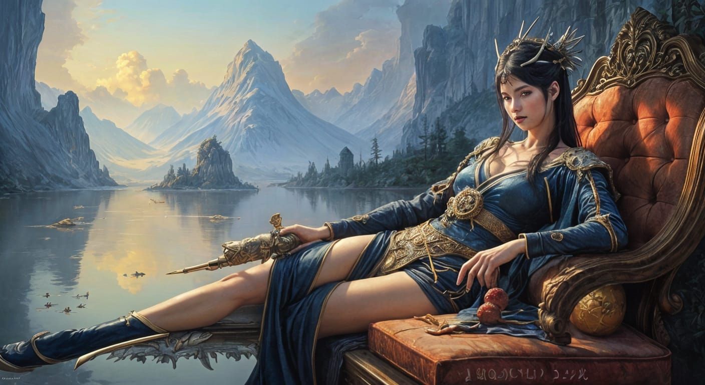 Nippon Fantasy Goddess: A Glorious Oil Painting