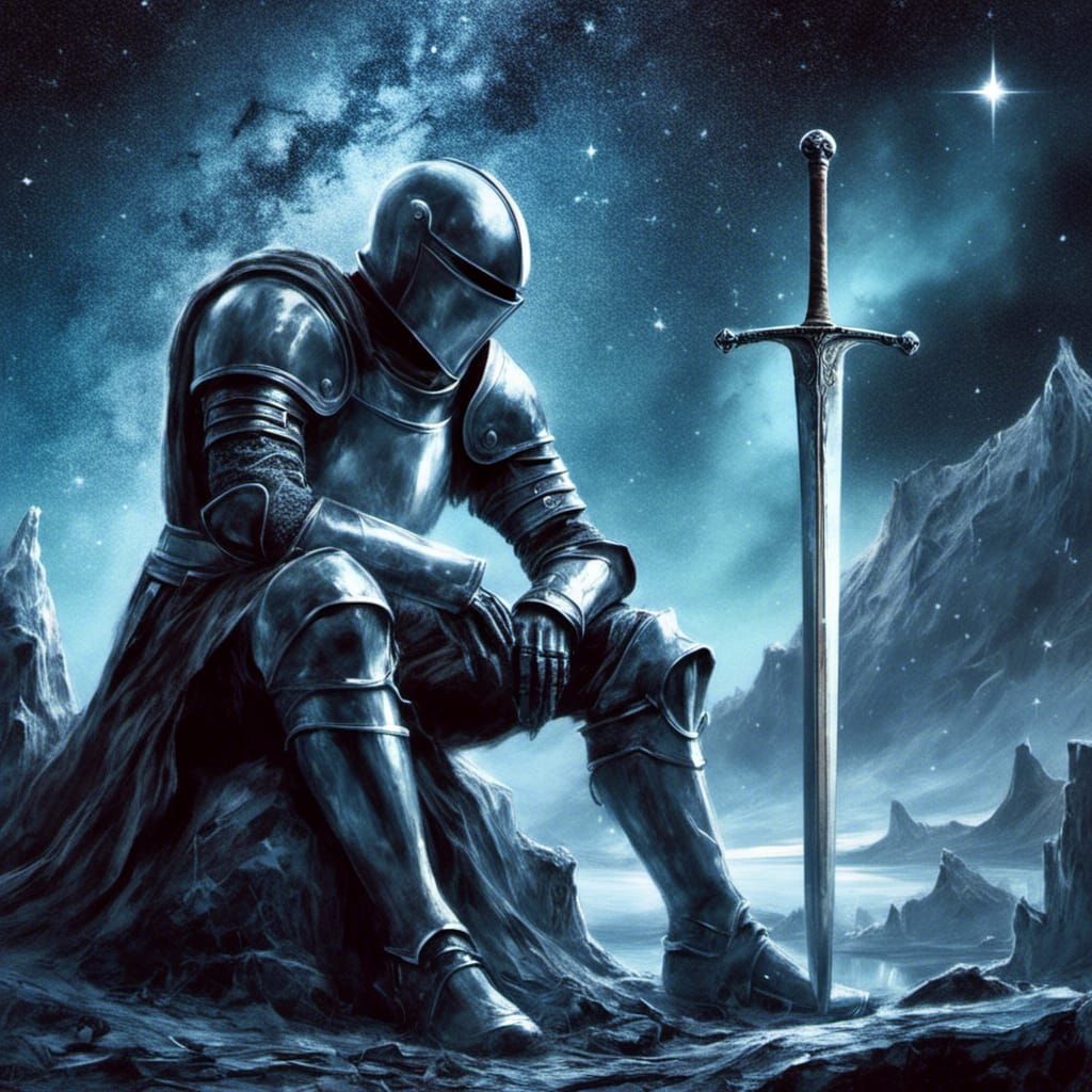 Knight Under Aurora: A Hyper-Realistic Digital Painting