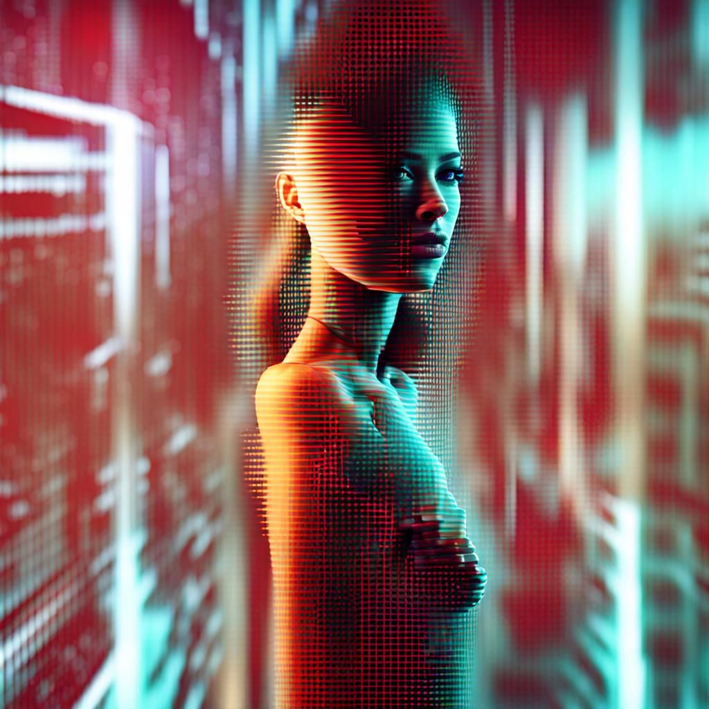 Glitch Art: Invisible Woman in Optical Illusion