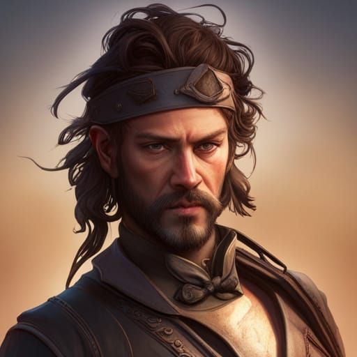 Detailed Pirate Portrait in Hyperreal Style