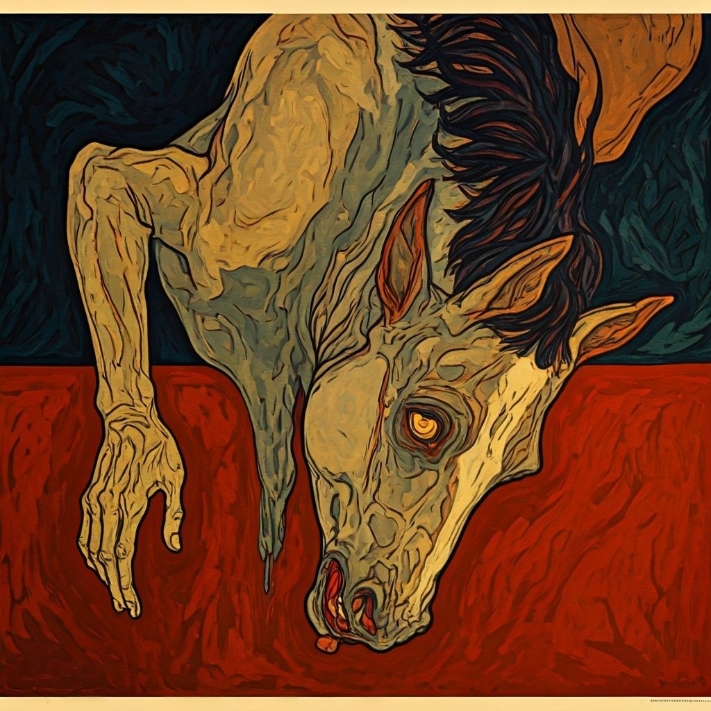 Egon Schiele Inspired Horse Artwork