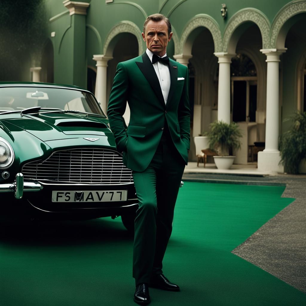 James Bond Close-Up with Aston Martin