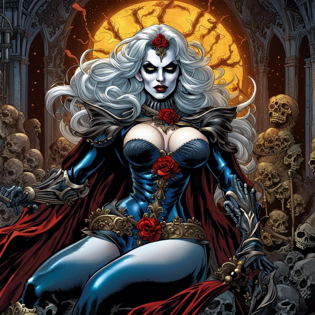 Lady Death: Detailed Fantasy Goddess Illustration