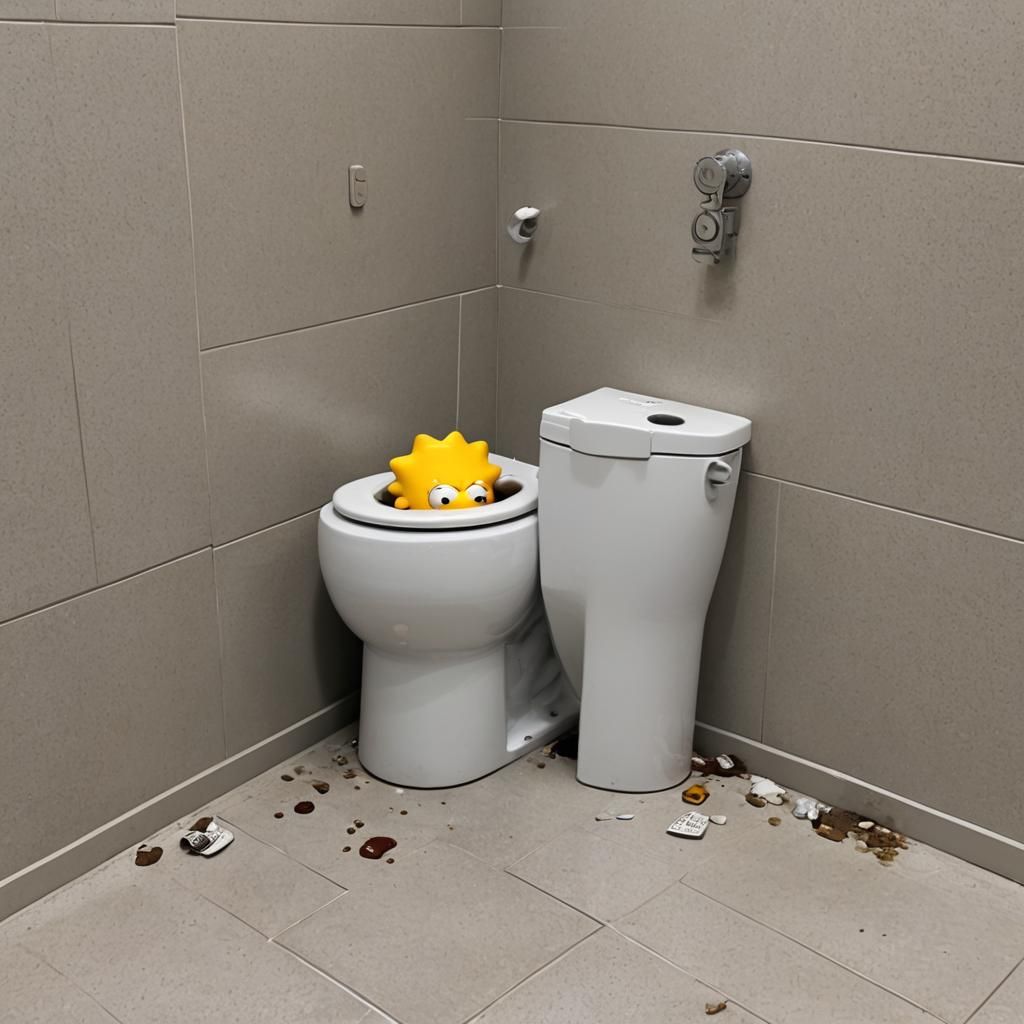 Homer Simpson Hilariously Stuck in a Toilet