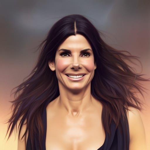 Hyperrealistic Portrait of Woman in Black Dress