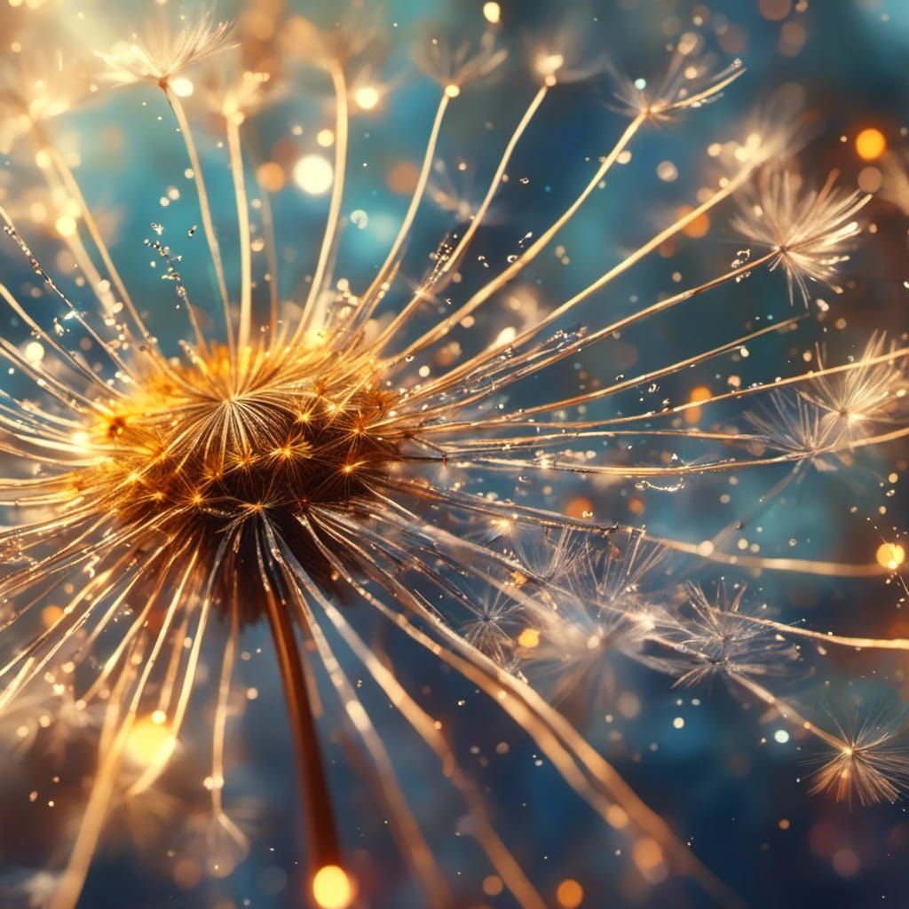 Sparkling Dandelion: Exquisite Watercolor Art