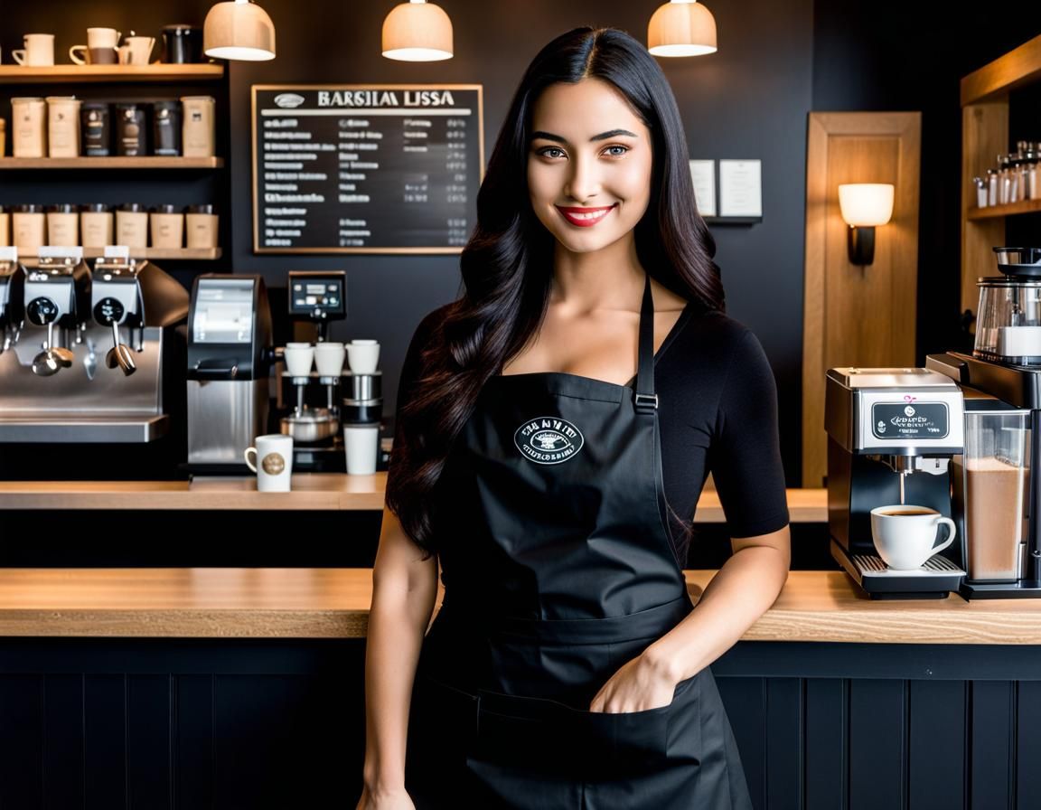 Mona Lisa Reimagined as a Modern Barista