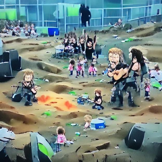 Metallica Concert at Apocalyptic Daycare in Anime Style