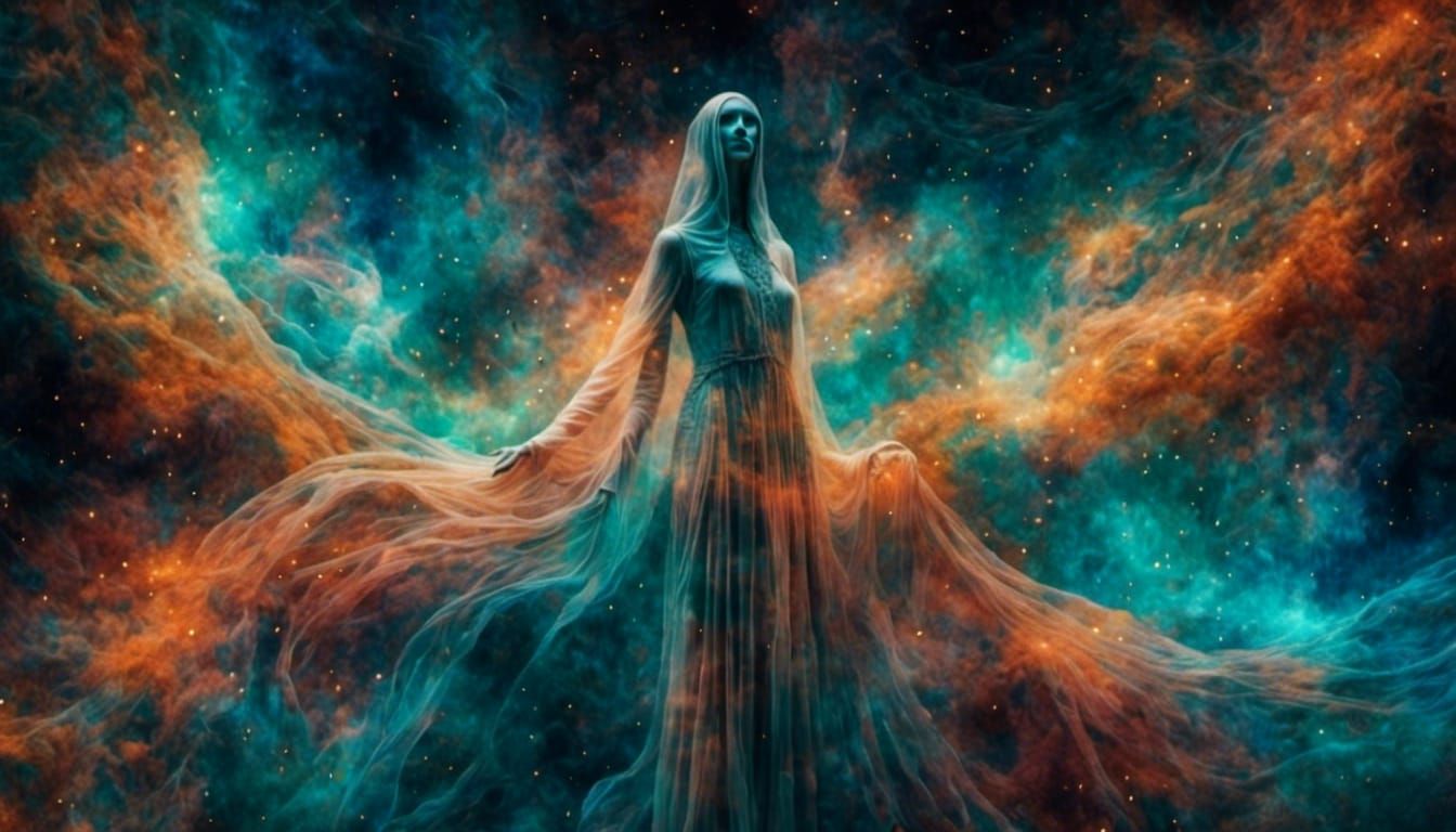 Abstract Nebula of Vibrant Gas and Dust