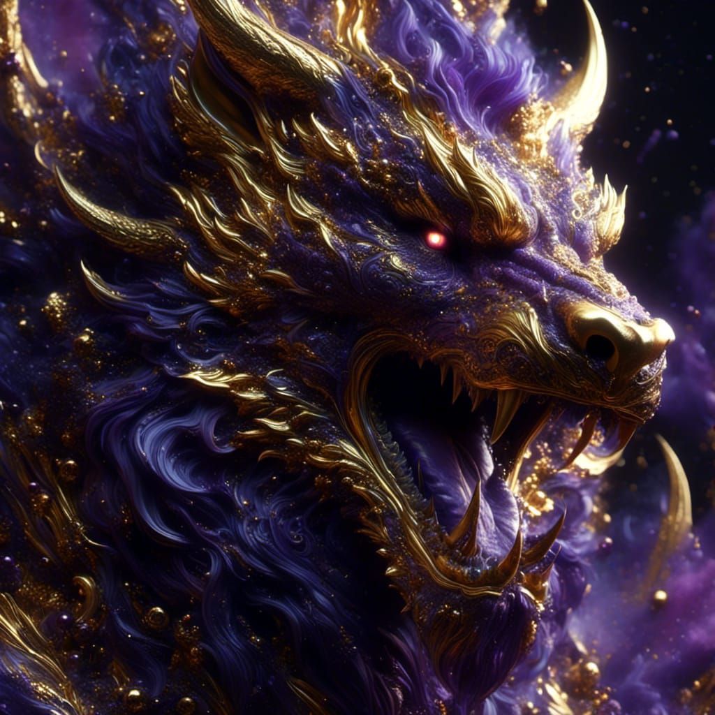 Hyperrealistic Dragon Bear with Viking Man