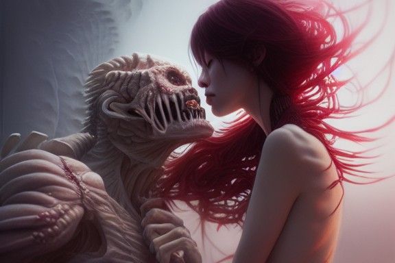 Hyperrealistic Love Bites Digital Art