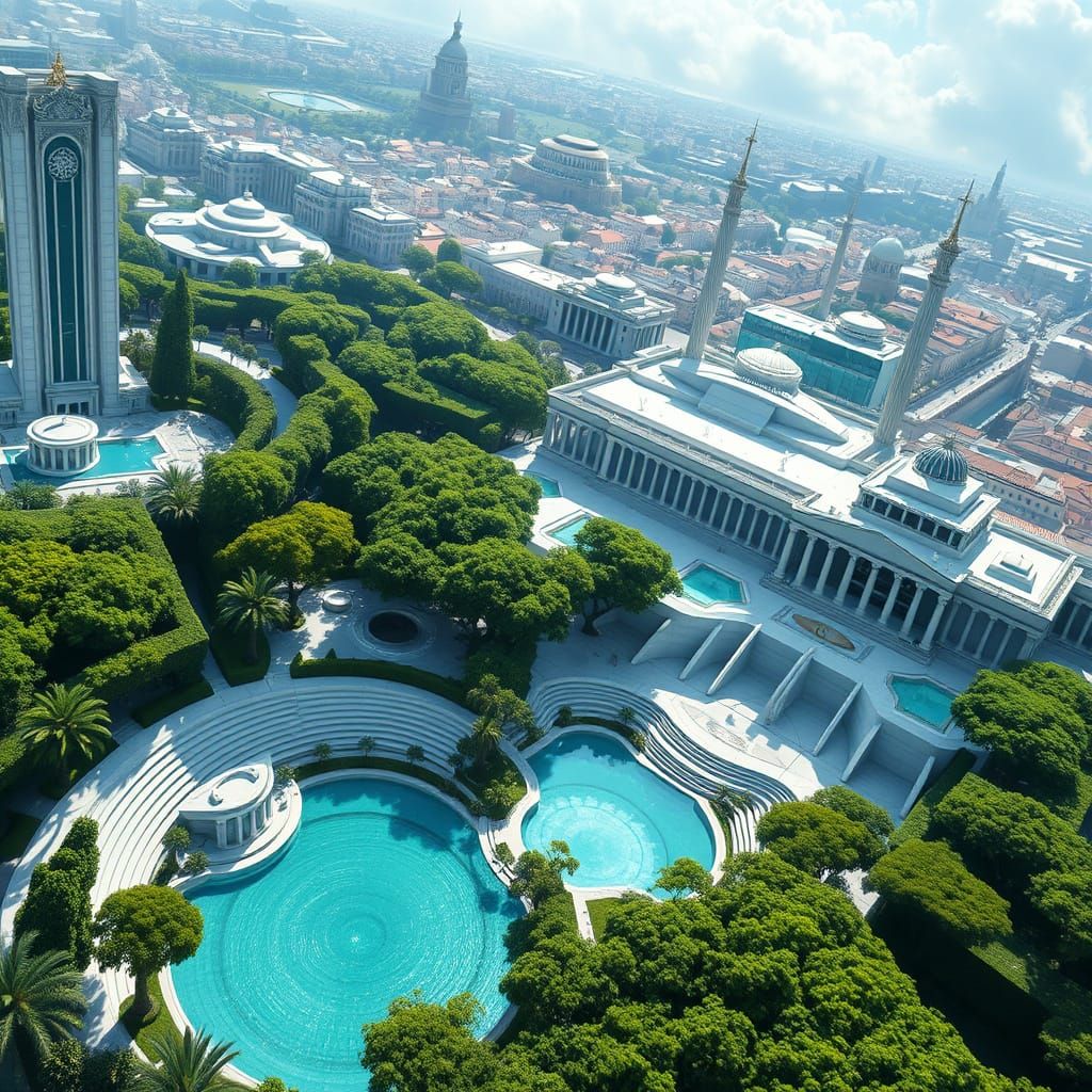 Futuristic Rome in Ethereal Light