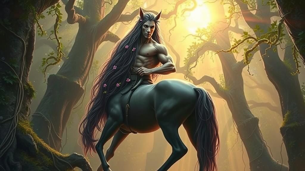 Centaur in Enchanted Forest at Dawn