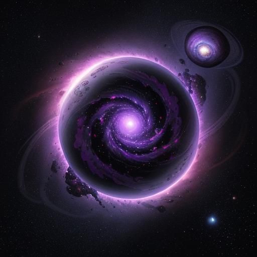 Vibrant Cosmic Galaxy in Dark Art Style