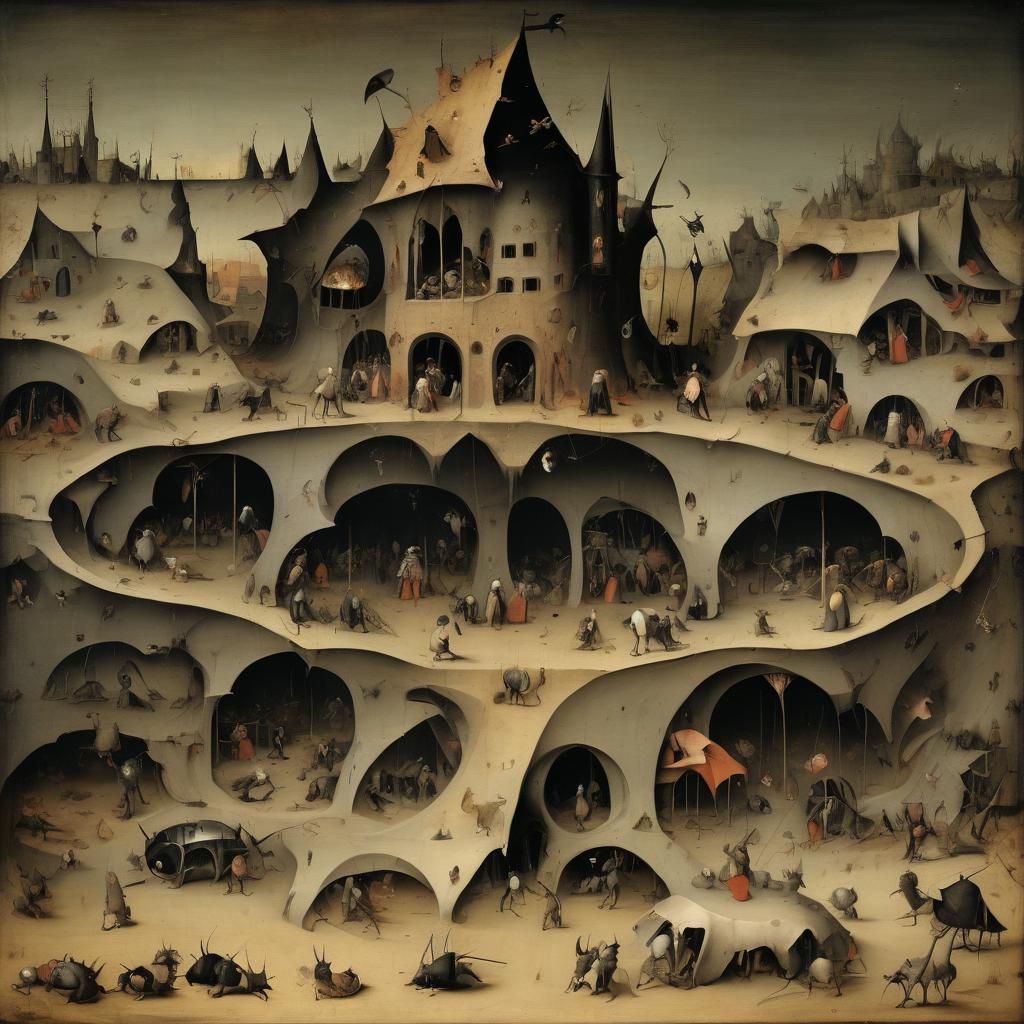 Grimdark Scene Inspired by Hieronymus Bosch