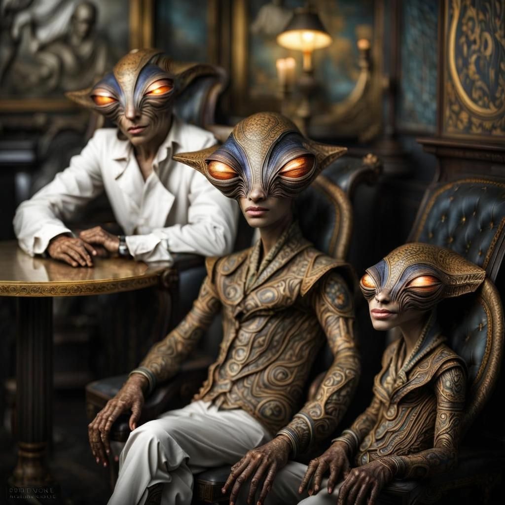 Photorealistic Aliens in Detailed, Emotional Portraiture