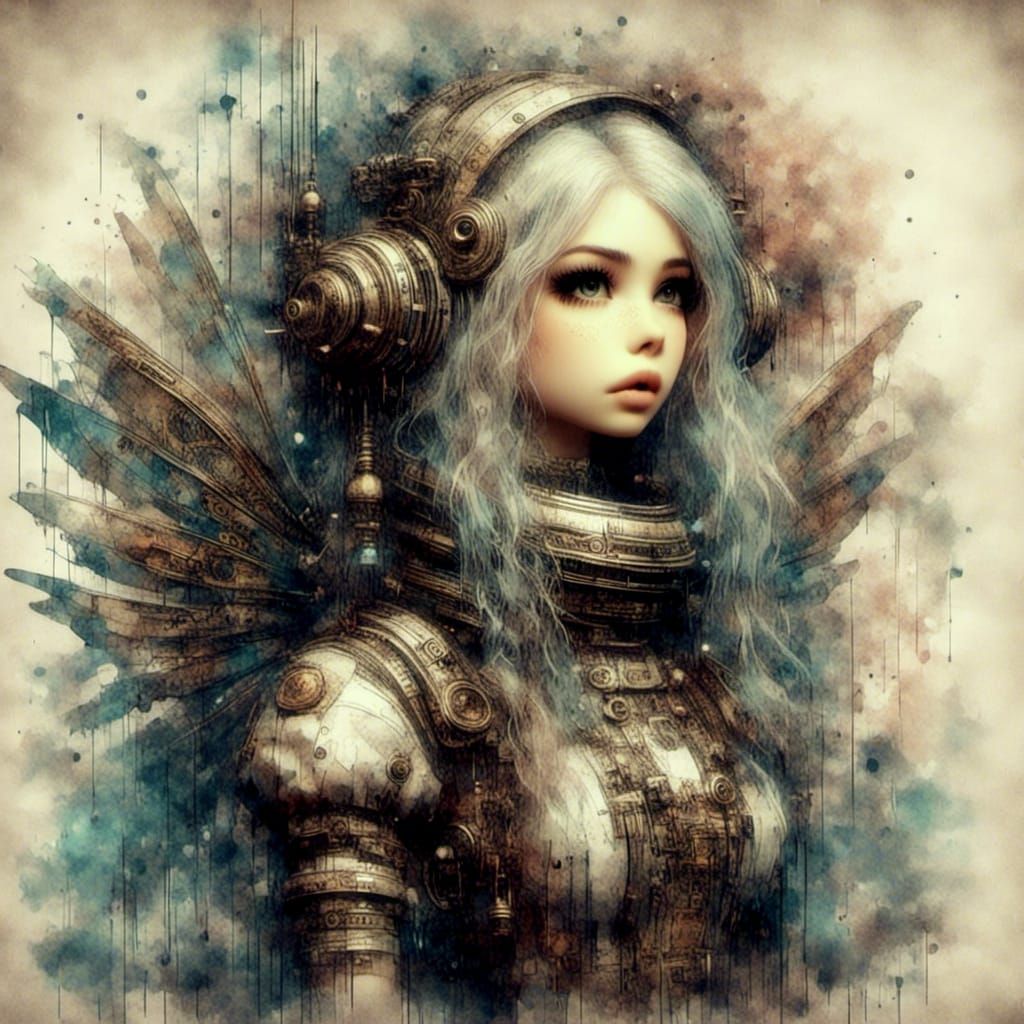 Glitched Sci-Fi Astronaut Fairies in 3D